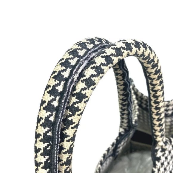 Auth Dior M1296ZTQT_M911 Houndstooth Book Tote Medium Logo Shoulder Bag Tote Bag - Picture 4 of 14